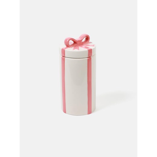 Sinsay - Dolomitowy pojemnik na żywność z kokardką - biały Sinsay One Size Sinsay