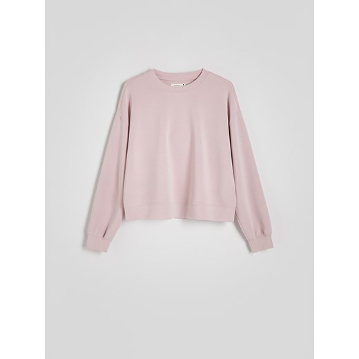 Reserved - Bluza z dodatkiem modalu - pastelowy róż ze sklepu Reserved w kategorii Bluzy damskie - zdjęcie 183830277