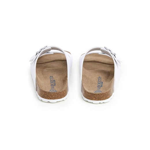 Klapki damskie Sabokets płaskie białe casualowe bez zapięcia 