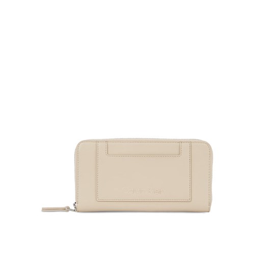 Portfel damski Calvin Klein Ck Set Zip Around Large K60K611089 Beżowy ze sklepu eobuwie.pl w kategorii Portfele damskie - zdjęcie 183832249