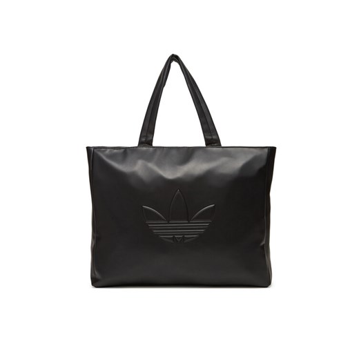 Torebka adidas Polyurethane Shopper Outline Trefoil JC6000 Czarny ze sklepu eobuwie.pl w kategorii Torby Shopper bag - zdjęcie 183832285
