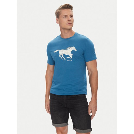 Mustang T-Shirt Austin 1016483 Niebieski Regular Fit ze sklepu MODIVO w kategorii T-shirty męskie - zdjęcie 183833146