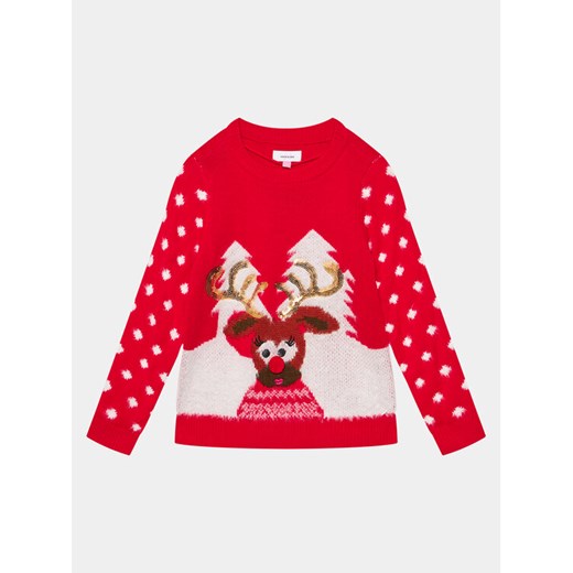 Vero Moda Girl Sweter Rudy 10272446 Czerwony Regular Fit ze sklepu MODIVO w kategorii Swetry dziewczęce - zdjęcie 183833207