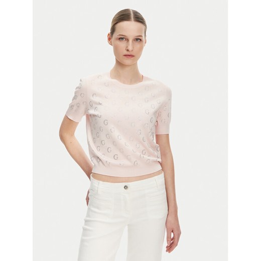 Guess Sweter W5GR05 Z3D60 Różowy Regular Fit ze sklepu MODIVO w kategorii Swetry damskie - zdjęcie 183833217