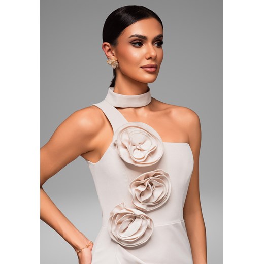 Sukienka wieczorowa LA-OM-DLR063 Regular Fit ecru Larica S ombre