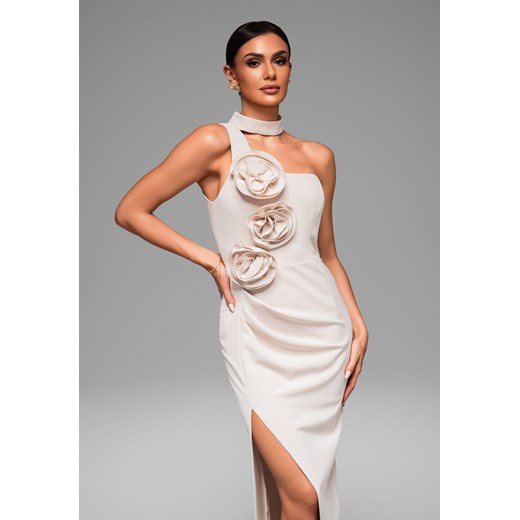 Sukienka wieczorowa LA-OM-DLR063 Regular Fit ecru Larica XL ombre