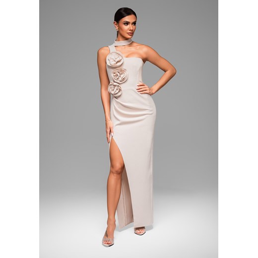 Sukienka wieczorowa LA-OM-DLR063 Regular Fit ecru Larica XS ombre