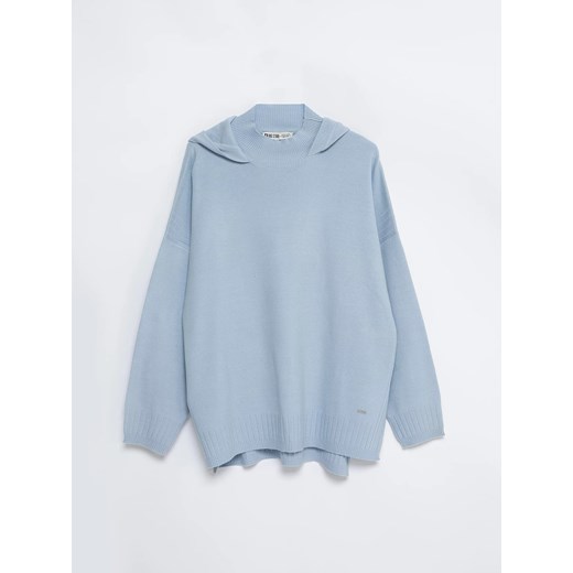 Sweter damski typu poncho niebieski Rajana 400 ze sklepu Big Star w kategorii Swetry damskie - zdjęcie 183836347