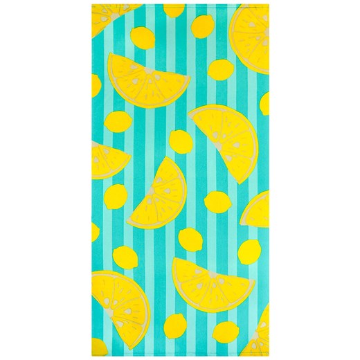 Le Comptoir de la Plage Ręcznik plażowy &quot;Pop-Citron&quot; w kolorze turkusowo-żółtym - 150 x 75 cm ze sklepu Limango Polska w kategorii Ręczniki - zdjęcie 183837617