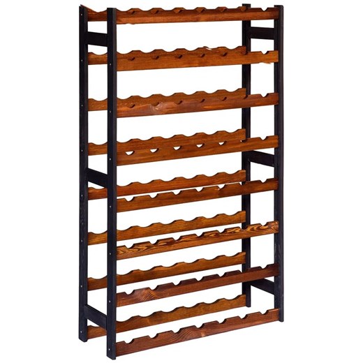 Drewniany regał na wino czarny + brąz - Bottle 7X Elior One Size Edinos.pl