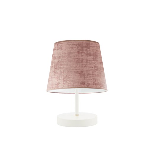Minimalistyczna lampka nocna ALMADA VELUR w biało-różowej kolorystyce ze sklepu Lysne w kategorii Lampy stołowe - zdjęcie 183840306