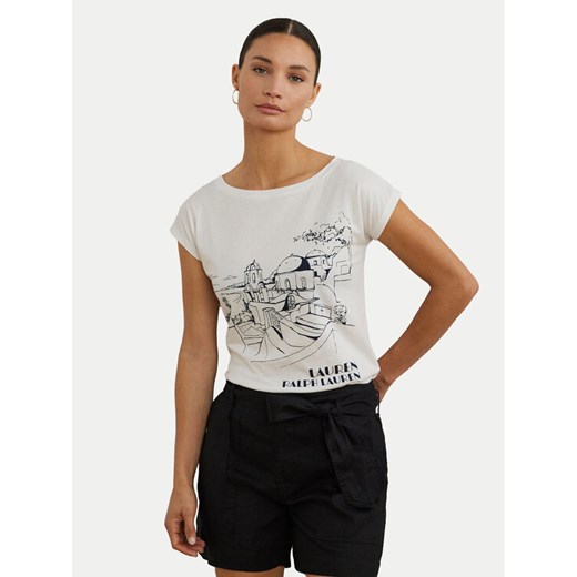 LAUREN RALPH LAUREN T-Shirt 200971072002 Biały Relaxed Fit ze sklepu MODIVO w kategorii Bluzki damskie - zdjęcie 183840828