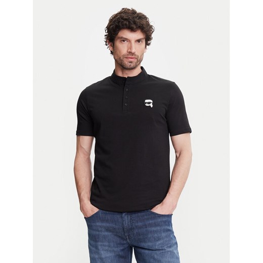 KARL LAGERFELD Polo 745023 552224 Czarny Regular Fit ze sklepu MODIVO w kategorii T-shirty męskie - zdjęcie 183840935