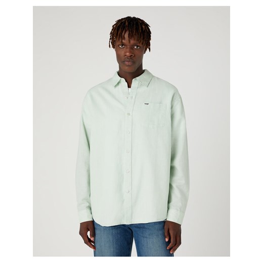 Wrangler Koszula W5D6LOX6U 112330800 Turkusowy Relaxed Fit ze sklepu MODIVO w kategorii Koszule męskie - zdjęcie 183842048