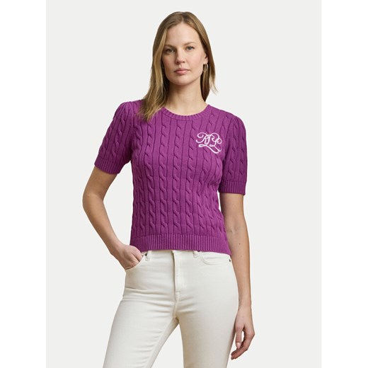 LAUREN RALPH LAUREN Sweter 200976989002 Fioletowy Slim Fit ze sklepu MODIVO w kategorii Swetry damskie - zdjęcie 183842166
