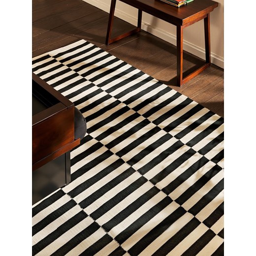 Hanse Home Wełniany dywan "Donna" w kolorze czarno-białym Hanse Home 80x200 cm promocyjna cena Limango Polska