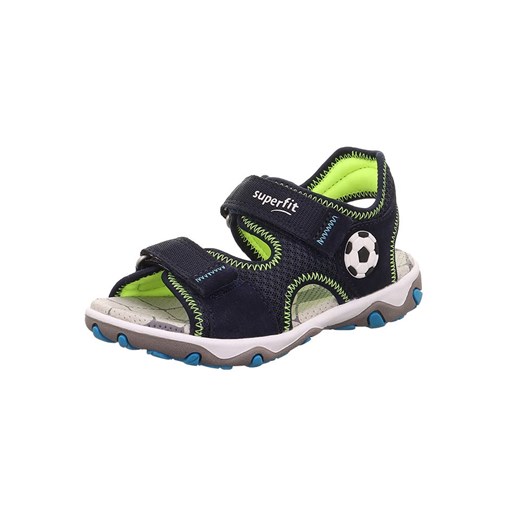 superfit Skórzane sandały "Mike 3.0" w kolorze czarno-zielonym Superfit 34 wyprzedaż Limango Polska