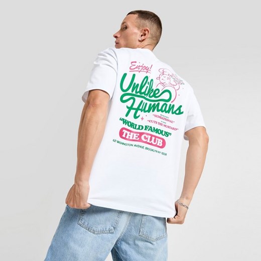 UNLIKE HUMANS T-SHIRT CLUB TEE WHT-WHT ze sklepu JD Sports  w kategorii T-shirty męskie - zdjęcie 183845225