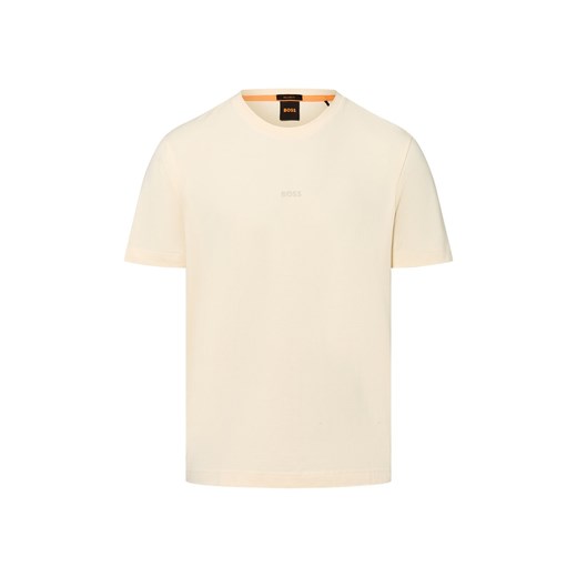 BOSS Orange T-shirt męski Mężczyźni Bawełna waniliowy jednolity ze sklepu vangraaf w kategorii T-shirty męskie - zdjęcie 183845415