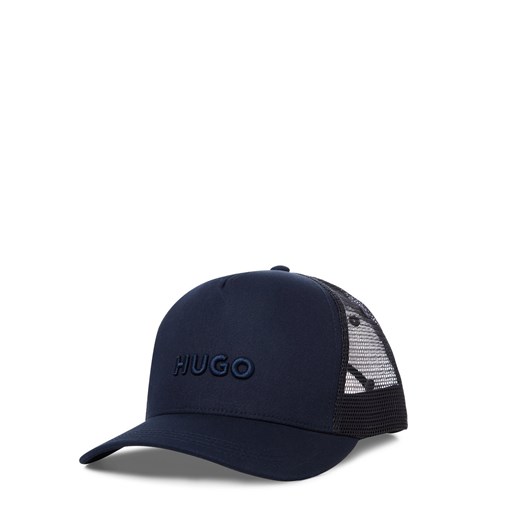 HUGO Czapka męska - Marsel Trucker Mężczyźni Bawełna granatowy jednolity ze sklepu vangraaf w kategorii Czapki z daszkiem męskie - zdjęcie 183845436