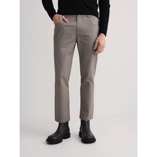Reserved - Spodnie slim fit z modalem - szary ze sklepu Reserved w kategorii Spodnie męskie - zdjęcie 183847295
