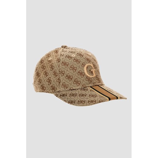 GUESS Logowana brązowa czapka z daszkiem ze sklepu outfit.pl w kategorii Czapki z daszkiem męskie - zdjęcie 183847648
