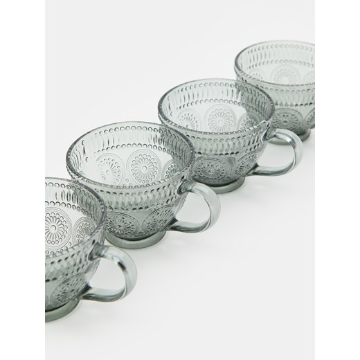 Sinsay - Szklane kubki w stylu retro 4 pack - szary Sinsay One Size Sinsay