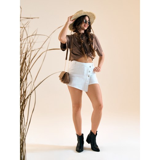 Sinsay - Jeansowe spódnico-spodenki - biały Sinsay 34 Sinsay