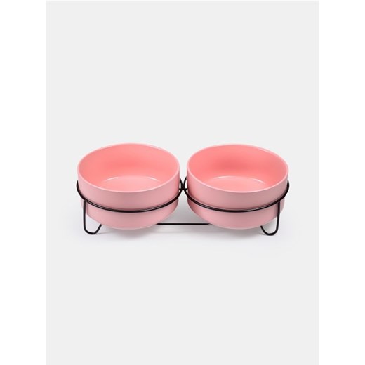 Sinsay - Miski dla psa i kota 2 pack ze stojakiem - różowy ze sklepu Sinsay w kategorii Dla zwierząt - zdjęcie 183848588
