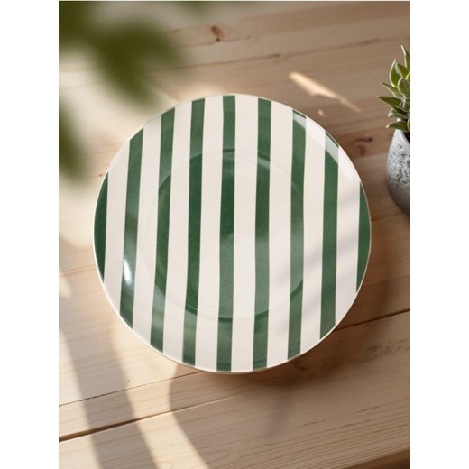 Sinsay - Talerz w paski - zielony Sinsay One Size Sinsay