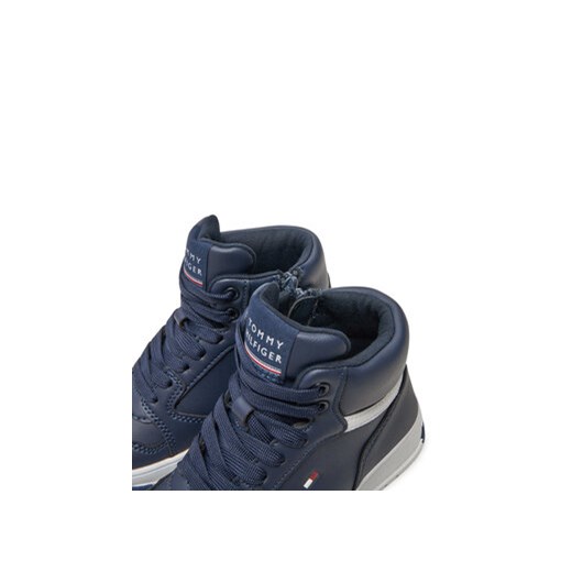 Sneakersy Tommy Hilfiger Mid Cutlace-Up Sneaker T3X9-33641-1351 M Granatowy Tommy Hilfiger 32 eobuwie.pl