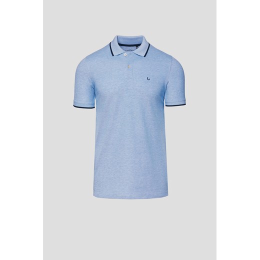 Koszulka Polo Bawełniana Niebieska Borin ze sklepu Lancerto S.A. w kategorii T-shirty męskie - zdjęcie 183849369