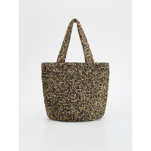 Reserved - Pleciona torebka shopper - czarny ze sklepu Reserved w kategorii Torby letnie - zdjęcie 183850339