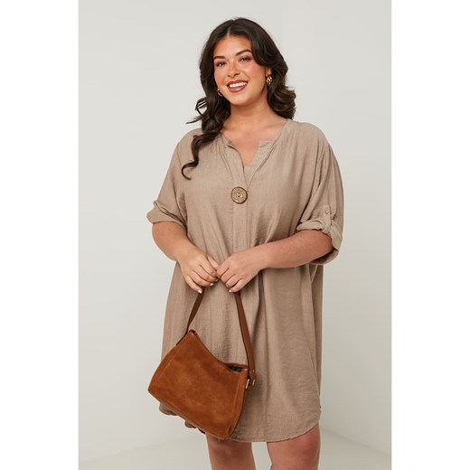 Curvy Lady Sukienka w kolorze szarobrązowym ze sklepu Limango Polska w kategorii Sukienki - zdjęcie 183851098