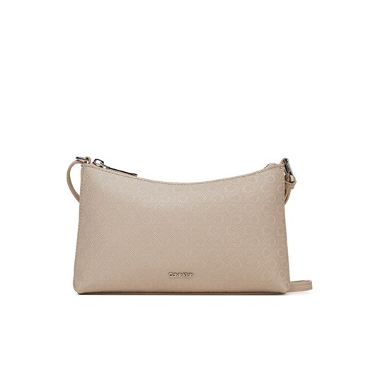 Torebka Calvin Klein Ck Must Aop Conv Logo Jqd Strap LV04F3099G Beżowy ze sklepu eobuwie.pl w kategorii Listonoszki - zdjęcie 183851409