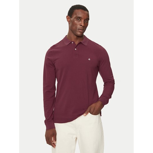 United Colors Of Benetton Polo 3089J3204 Bordowy Regular Fit ze sklepu MODIVO w kategorii T-shirty męskie - zdjęcie 183851727