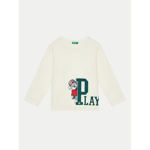 United Colors Of Benetton Bluzka 3I1XG10F3 Écru Regular Fit ze sklepu MODIVO w kategorii Bluzki dziewczęce - zdjęcie 183851749