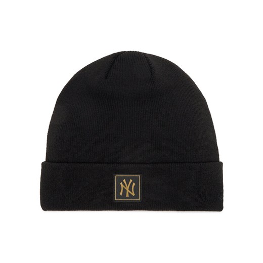 New Era Czapka New York Yankees Metallic Badge Black Cuff Knit Beanie 60424815 Czarny ze sklepu MODIVO w kategorii Czapki zimowe damskie - zdjęcie 183851806