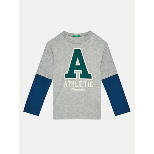 United Colors Of Benetton Bluzka 3I1XC10JG Szary Regular Fit ze sklepu MODIVO w kategorii Bluzki dziewczęce - zdjęcie 183851838