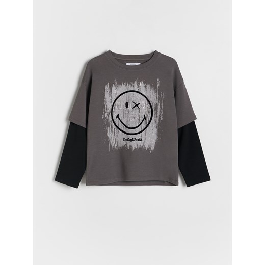 Reserved - Koszulka SmileyWorld® - ciemnoszary ze sklepu Reserved w kategorii Bluzki dziewczęce - zdjęcie 183853595