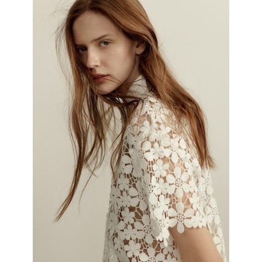 Reserved - Ażurowa koszula - biały ze sklepu Reserved w kategorii Koszule damskie - zdjęcie 183853907