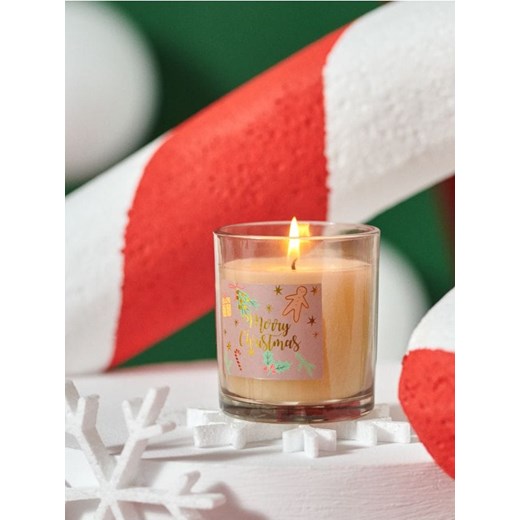 Sinsay - Świeca zapachowa Merry Christmas - beżowy Sinsay One Size Sinsay
