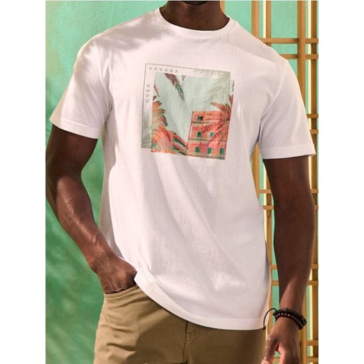 Sinsay - Koszulka z nadrukiem - kremowy ze sklepu Sinsay w kategorii T-shirty męskie - zdjęcie 183855215