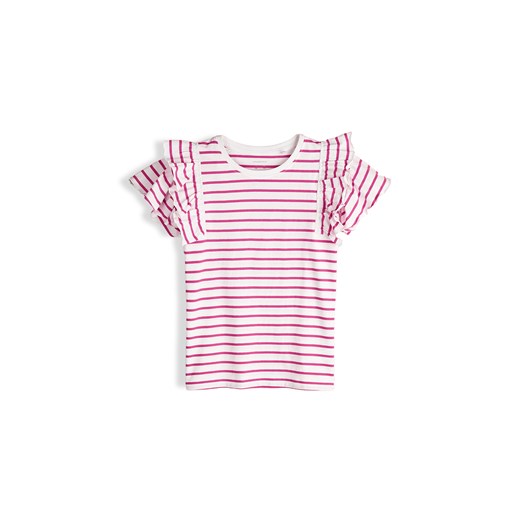 GATE Bawełniany t-shirt w paski z falbankami 3Y ze sklepu gateshop w kategorii Bluzki dziewczęce - zdjęcie 183856458