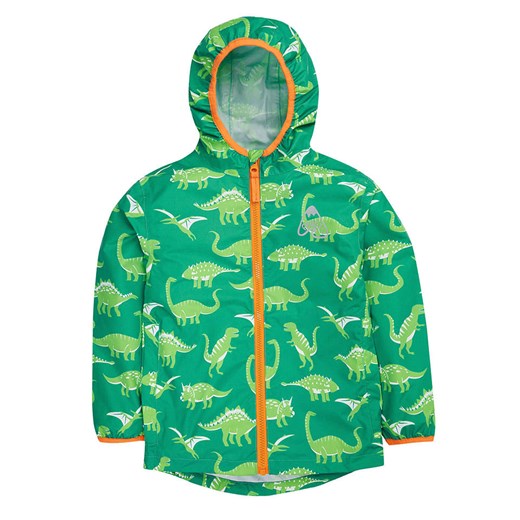 Frugi Kurtka przeciwdeszczowa &quot;Dino-Roar!&quot; w kolorze zielonym ze sklepu Limango Polska w kategorii Kurtki chłopięce - zdjęcie 183856779