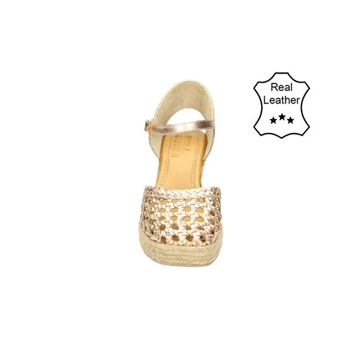 Czółenka Bullboxer z tkaniny beżowe eleganckie 