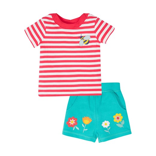 Frugi 2-częściowy zestaw &quot;Easy On&quot; w kolorze turkusowo-czerwonym ze sklepu Limango Polska w kategorii Kaftaniki i bluzki - zdjęcie 183857329
