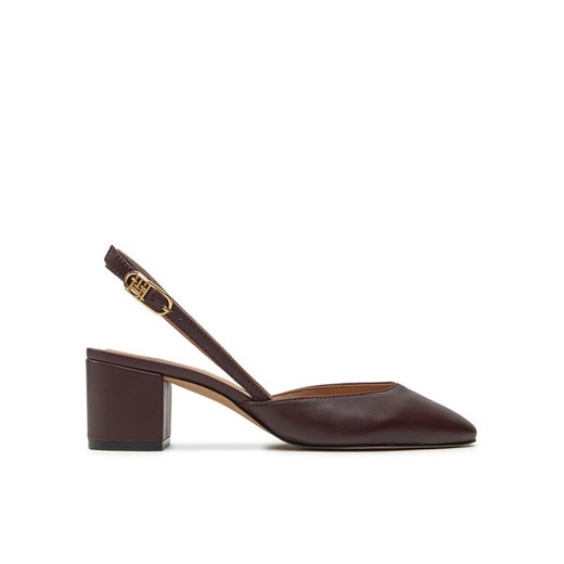 Sandały Tommy Hilfiger Pump Slingback Smooth Leather FW0FW08621 Bordowy ze sklepu eobuwie.pl w kategorii Sandały damskie - zdjęcie 183857679