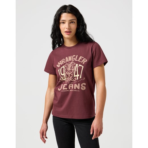 WRANGLER DAMSKA KOSZULKA WRANGLER GRAPHIC TEE DAHLIA 112356427 ze sklepu YouNeedit.pl w kategorii Bluzki damskie - zdjęcie 183858906