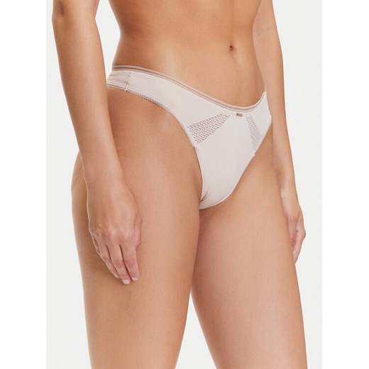 BOSS Stringi Pure 50545055 Beżowy ze sklepu MODIVO w kategorii Majtki damskie - zdjęcie 183862609
